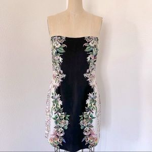Strapless Floral Dress